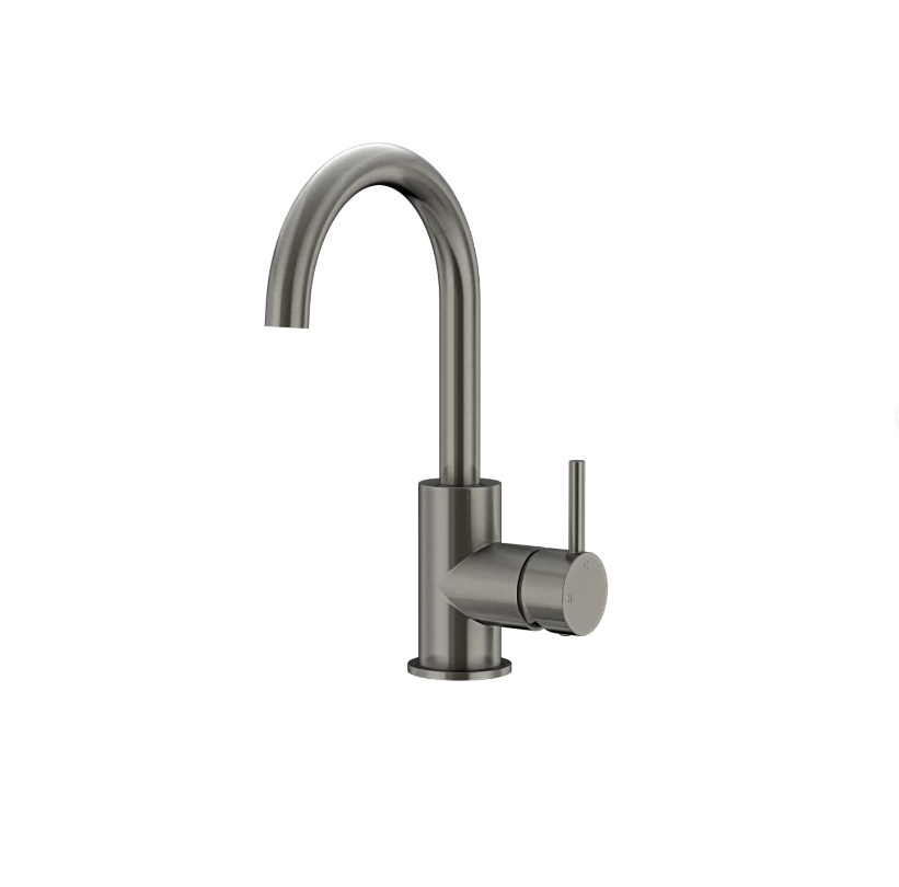 Meir Round Gooseneck Basin Mixer with Cold Start - Various Colour Finishes
