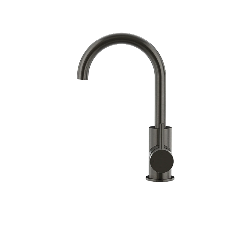 Meir Round Gooseneck Basin Mixer with Cold Start - Various Colour Finishes