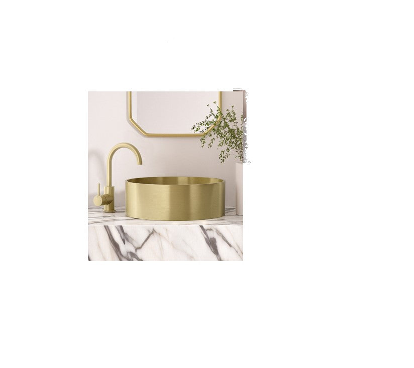 Meir Round Gooseneck Basin Mixer with Cold Start - Various Colour Finishes