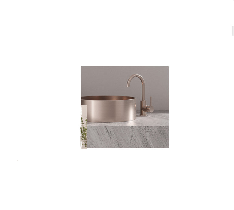 Meir Round Gooseneck Basin Mixer with Cold Start - Various Colour Finishes