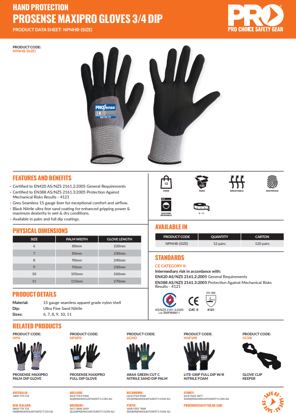 Pro Choice Prosense Maxipro 270 Half Back - 4 Size Options