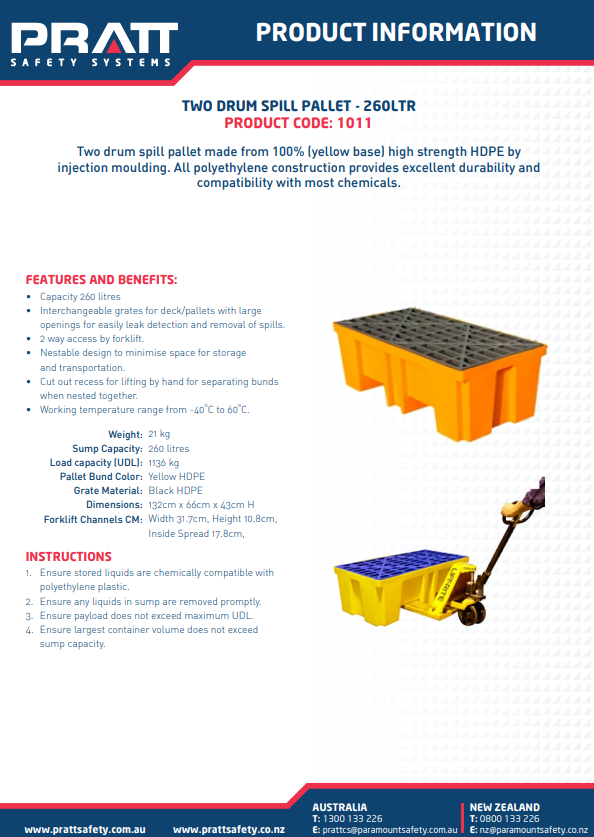 Pratt Spill Pallet Standard - 2 and 4 Drum