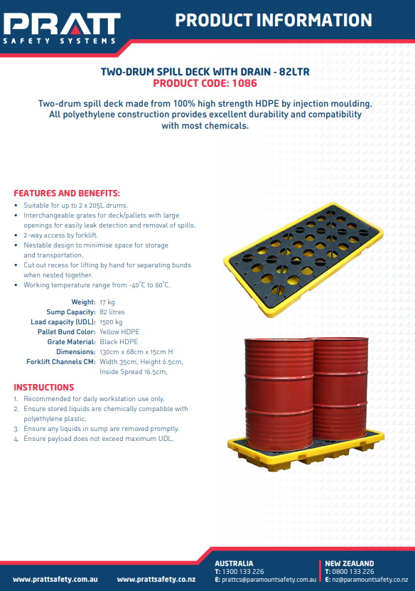 Pratt Low Profile Spill Deck - 1, 2 and 4 Drum Storage
