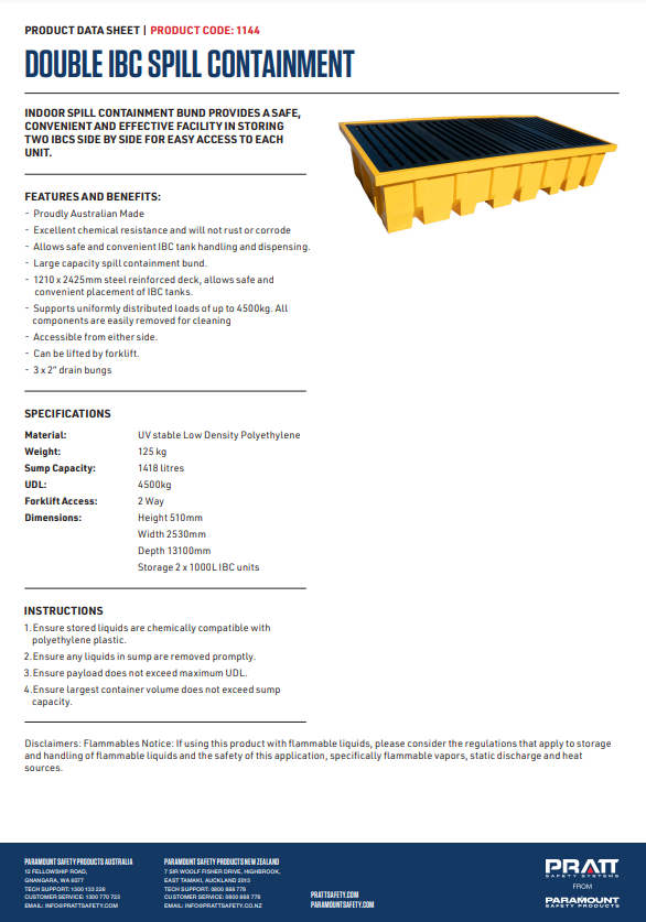 Pratt IBC Spill Containment - Single or Double