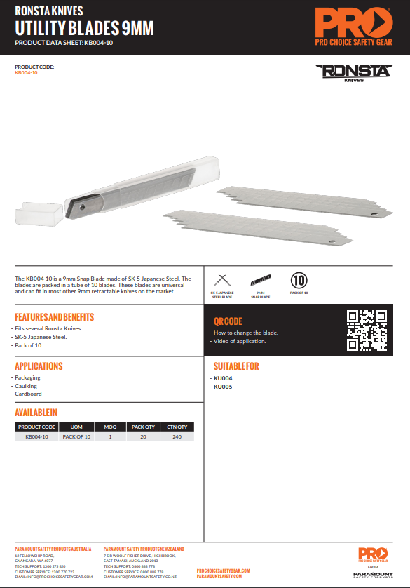 Ronsta Utility Knives Replacement Blades