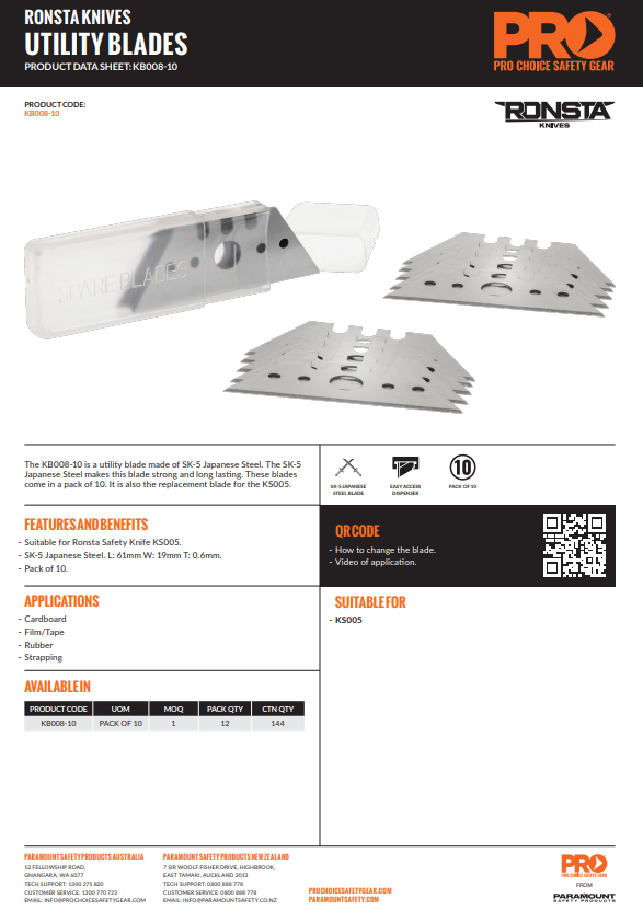 Ronsta Utility Knives Replacement Blades