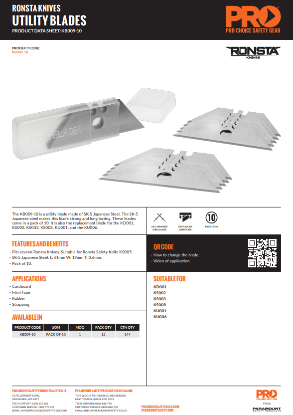 Ronsta Utility Knives Replacement Blades