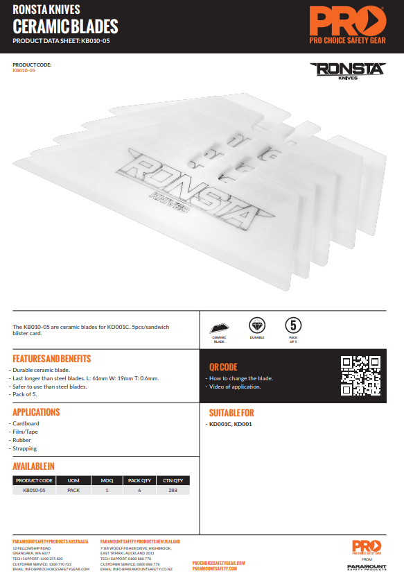Ronsta Utility Knives Replacement Blades