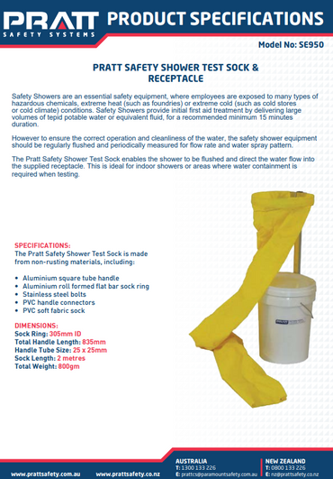 Pratt Shower Test Sock & Receptacle