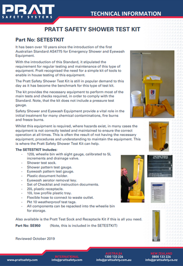 Pratt Shower Test Kit With Bin