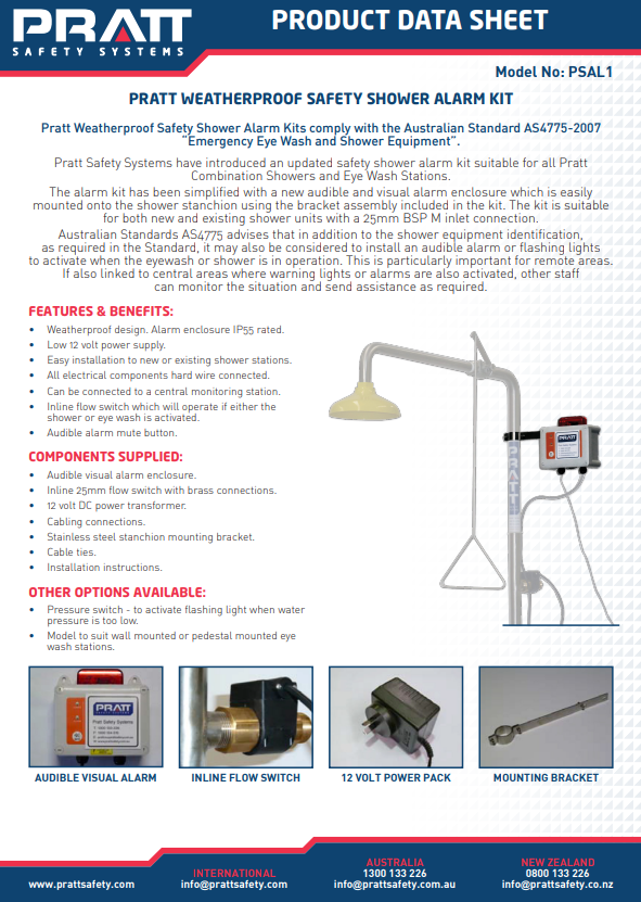 Pratt Emergency Showers and Eye Wash - Accessories
