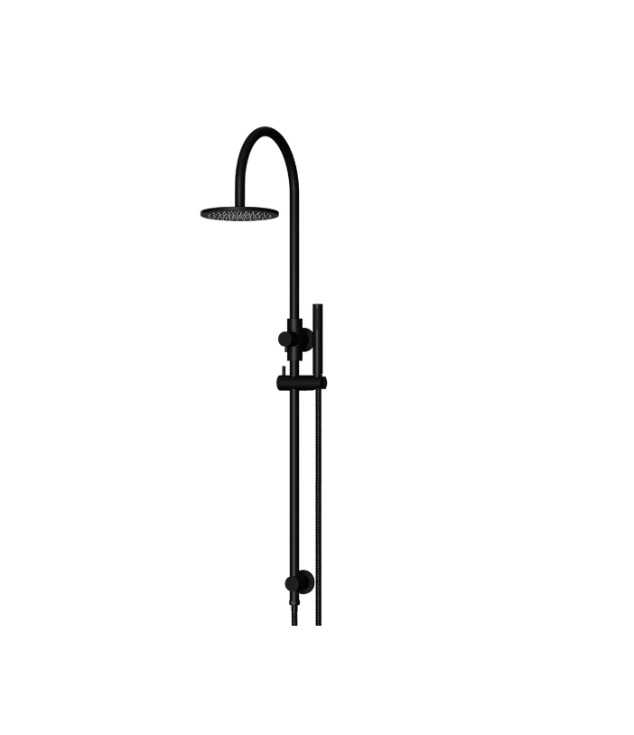 Meir Round Gooseneck Shower Set 200mm Rose + Single Function Hand Shower - Various Colour Finishes