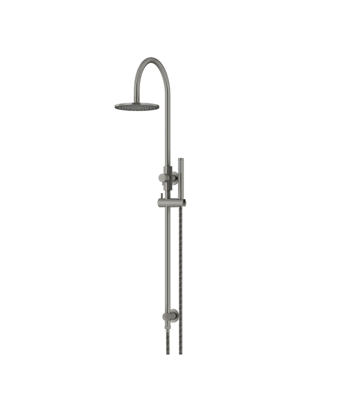 Meir Round Gooseneck Shower Set 200mm Rose + Single Function Hand Shower - Various Colour Finishes