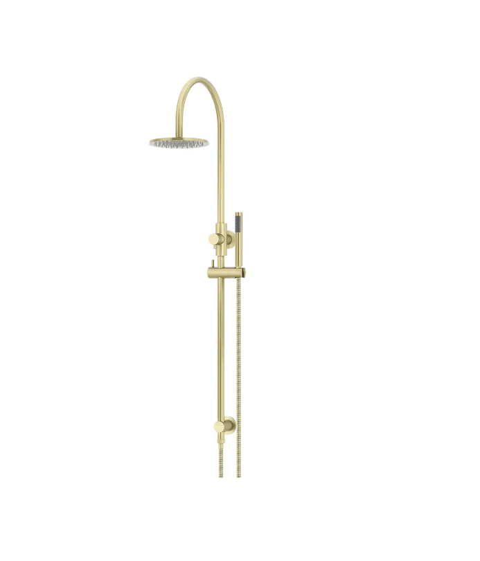 Meir Round Gooseneck Shower Set 200mm Rose + Single Function Hand Shower - Various Colour Finishes