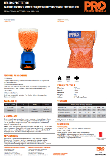 Pro Choice Earplug Uncorded Dispenser