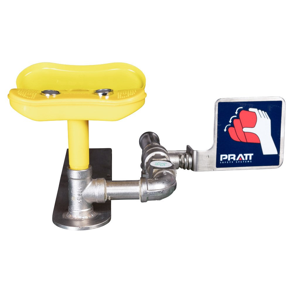 Pratt Fixed Wall Mounted Emergency Eye Wash Units - Foot Treadle, Eye Face Wash and Bowl Options