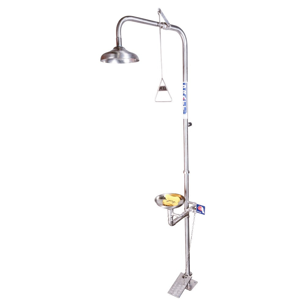 Pratt Emergency Showers & Eyewash Combinations Units - Foot Treadle, Face Wash and Bowl Options