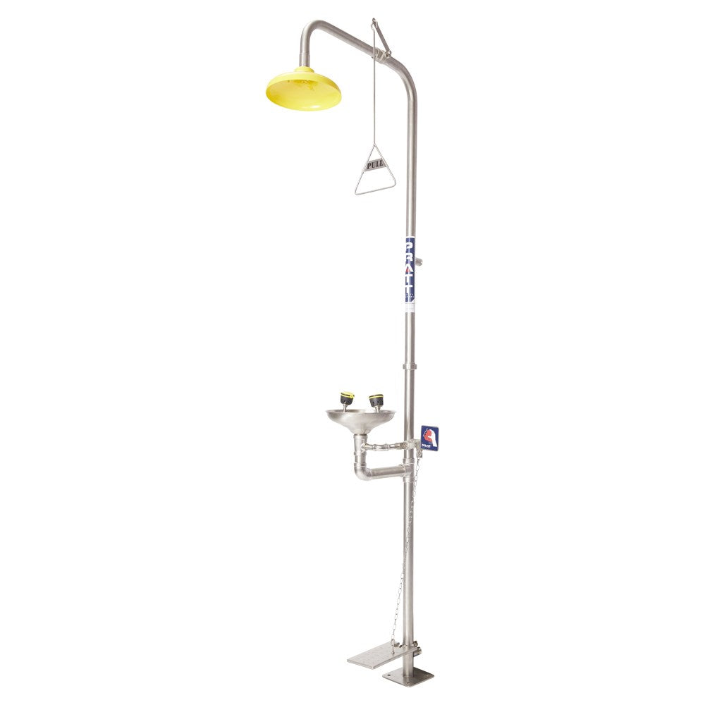 Pratt Emergency Showers & Eyewash Combinations Units - Foot Treadle, Face Wash and Bowl Options