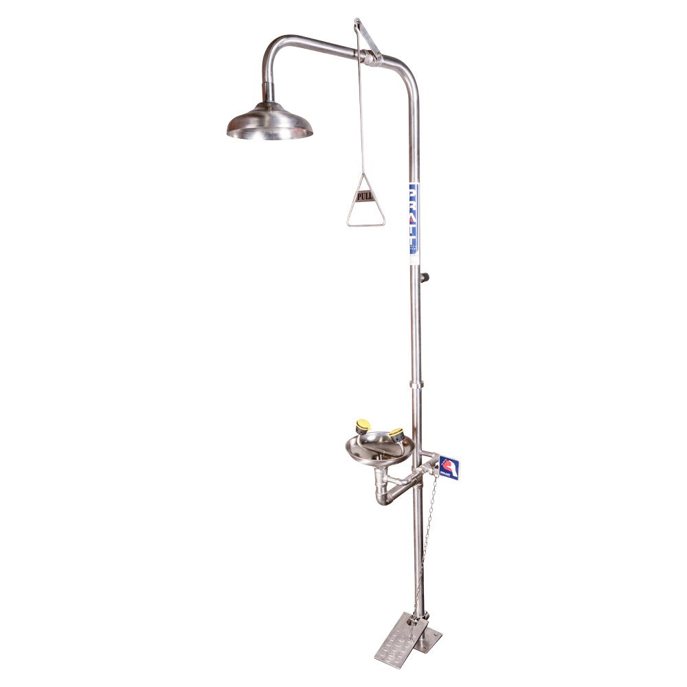 Pratt Emergency Showers & Eyewash Combinations Units - Foot Treadle, Face Wash and Bowl Options