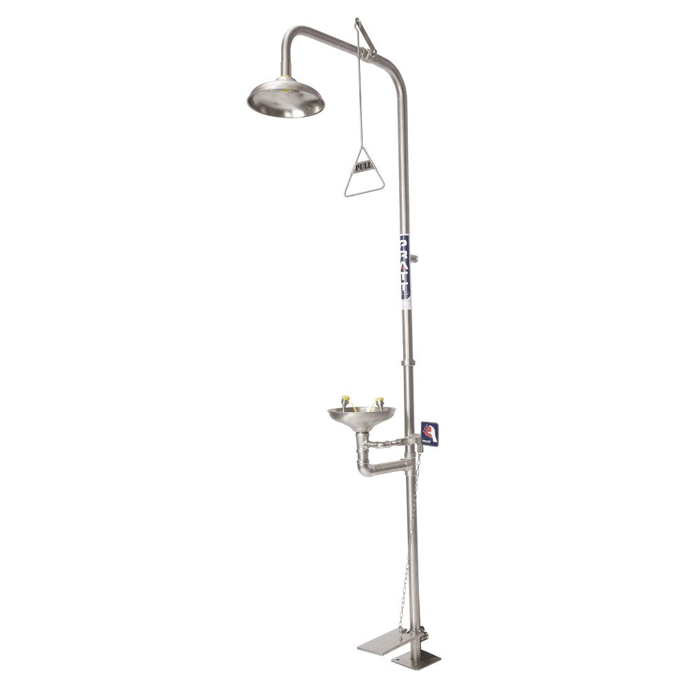 Pratt Emergency Showers & Eyewash Combinations Units - Foot Treadle, Face Wash and Bowl Options