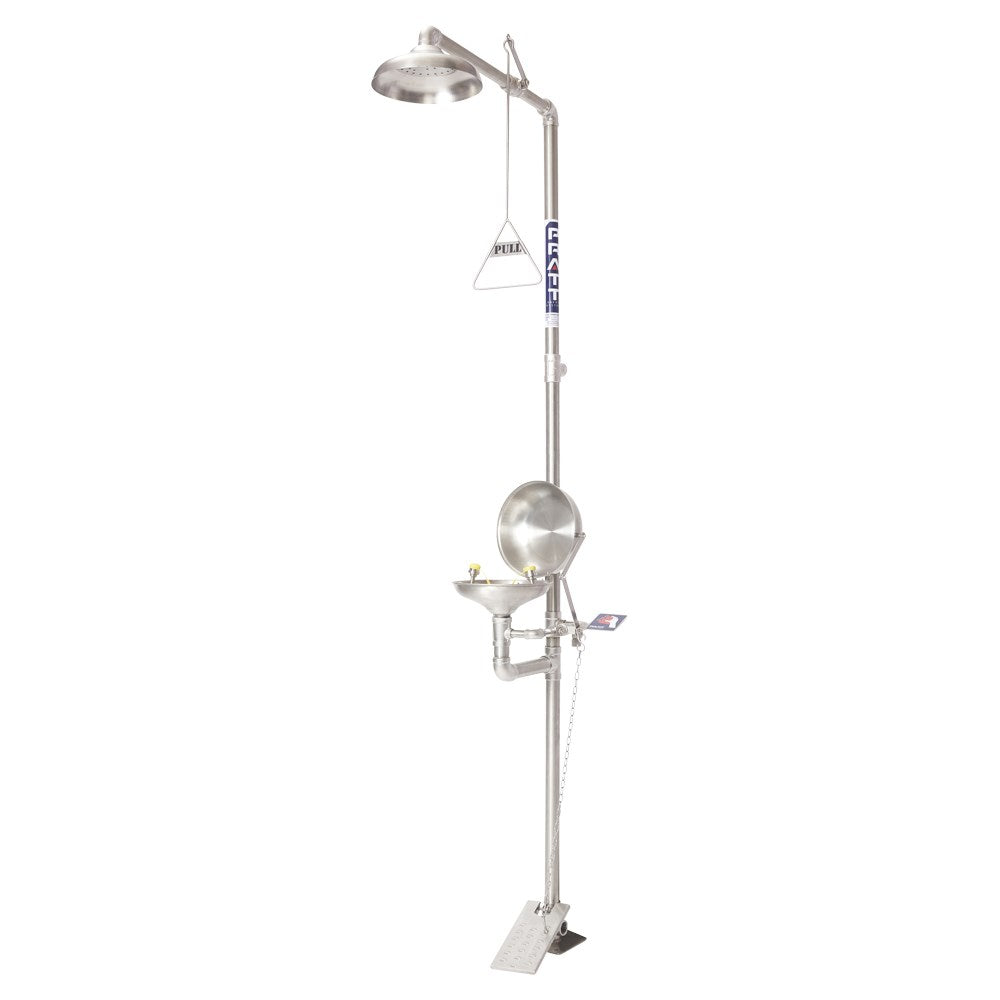 Pratt Emergency Showers & Eyewash Combinations Units - Foot Treadle, Face Wash and Bowl Options