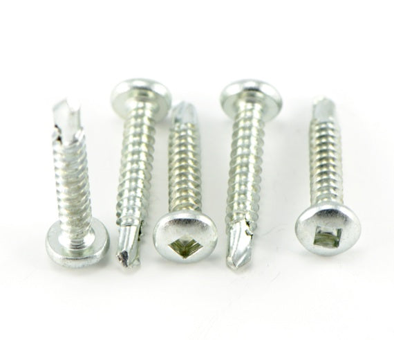 Macsim Pan Head Self Drilling Screws (Square Drive) Clear Zinc Plated - Box of 1000 - Various Sizes