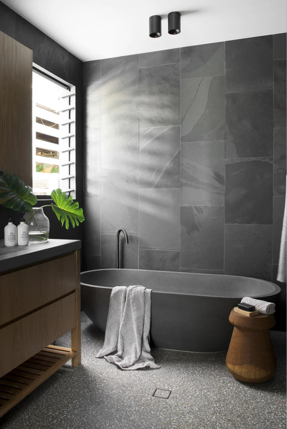 Meir Round Free Standing Bath Spout and Hand Shower Paddle Handle - Various Colour Finishes