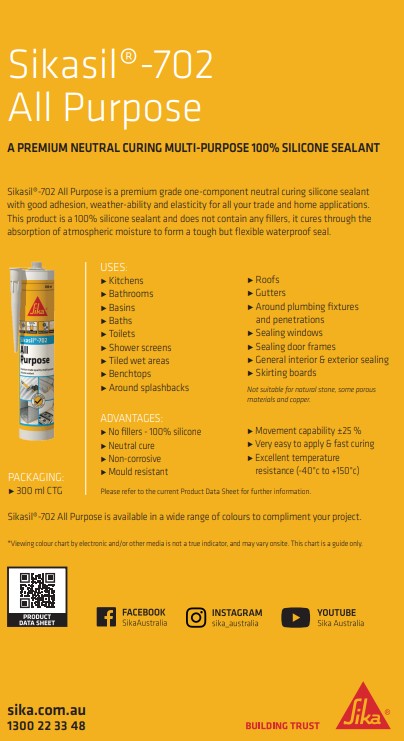 SikaSil-702 300ml Cartridge - Box of 12