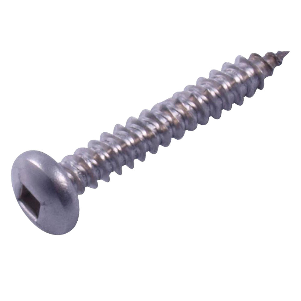 Pan Head Whirlwind Square Drive 304 Stainless Steel Self Tapping Screw Box of 1000 - Various Sizes