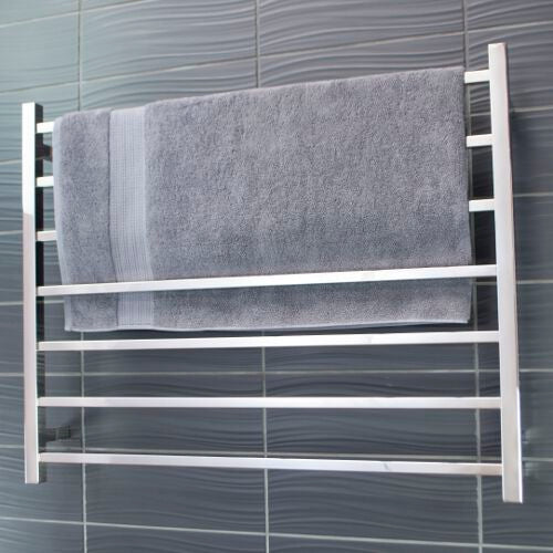 Radiant Heated Towel Rail (STR06) 950 x 750mm - 8 bars (SQUARE) - BOTTOM RIGHT Power