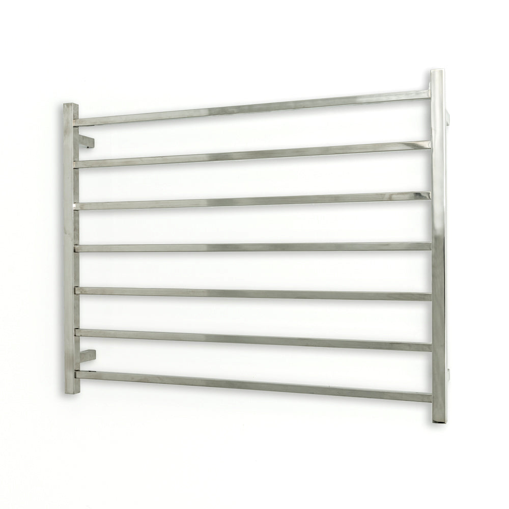 Radiant Heated Towel Rail (STR06) 950 x 750mm - 7 Bars (SQUARE) - Mirror Polished