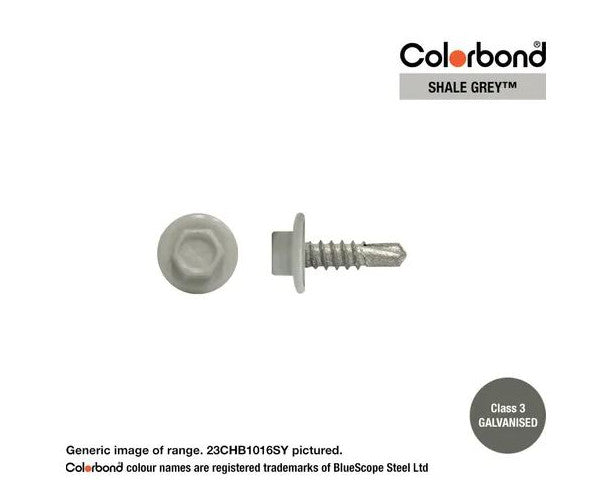 Macsim Hex Washer Face Self Drilling Galvanised PAINTED HEAD Screws - Box of 1000 - Various Sizes and Colours