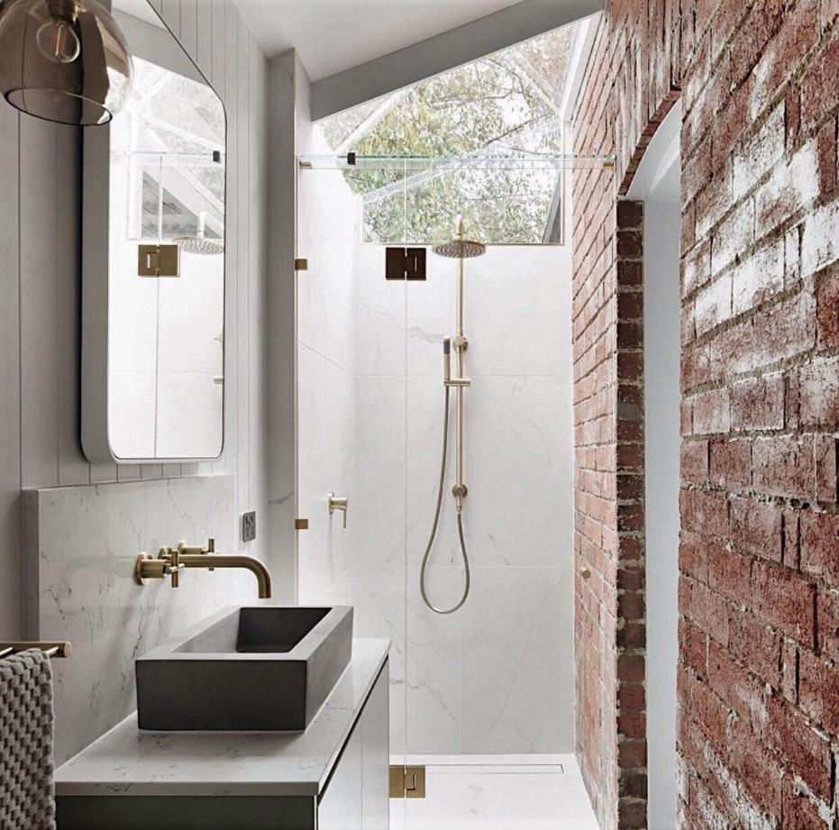 Meir Round Combination Shower Rail 200mm Rose + Single Function Hand Shower - Various Colour Finishes