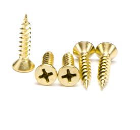 Macsim Wood Screws Electro Brass Plated - Box of 1000 - Various Sizes