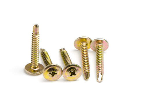 Macsim Button Head Self Drilling Screws (Phillips Drive) Yellow Zinc Plated - Various Sizes and Quantities