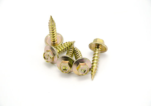 Macsim Type 17 Hex Head Screws Yellow Zinc Plated - Various Sizes and Quantities