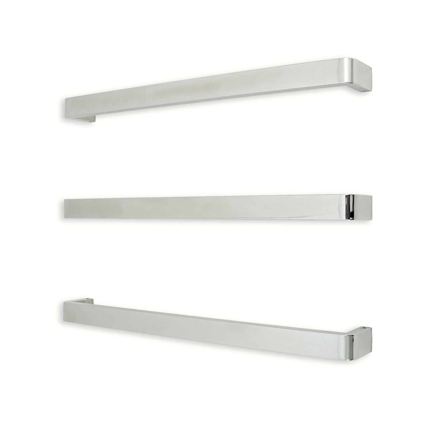 Radiant Single SQUARE WITH ROUNDED ENDS Bar NON-HEATED Towel Rails (NH-VAIL) - Various Widths and Colour Finishes