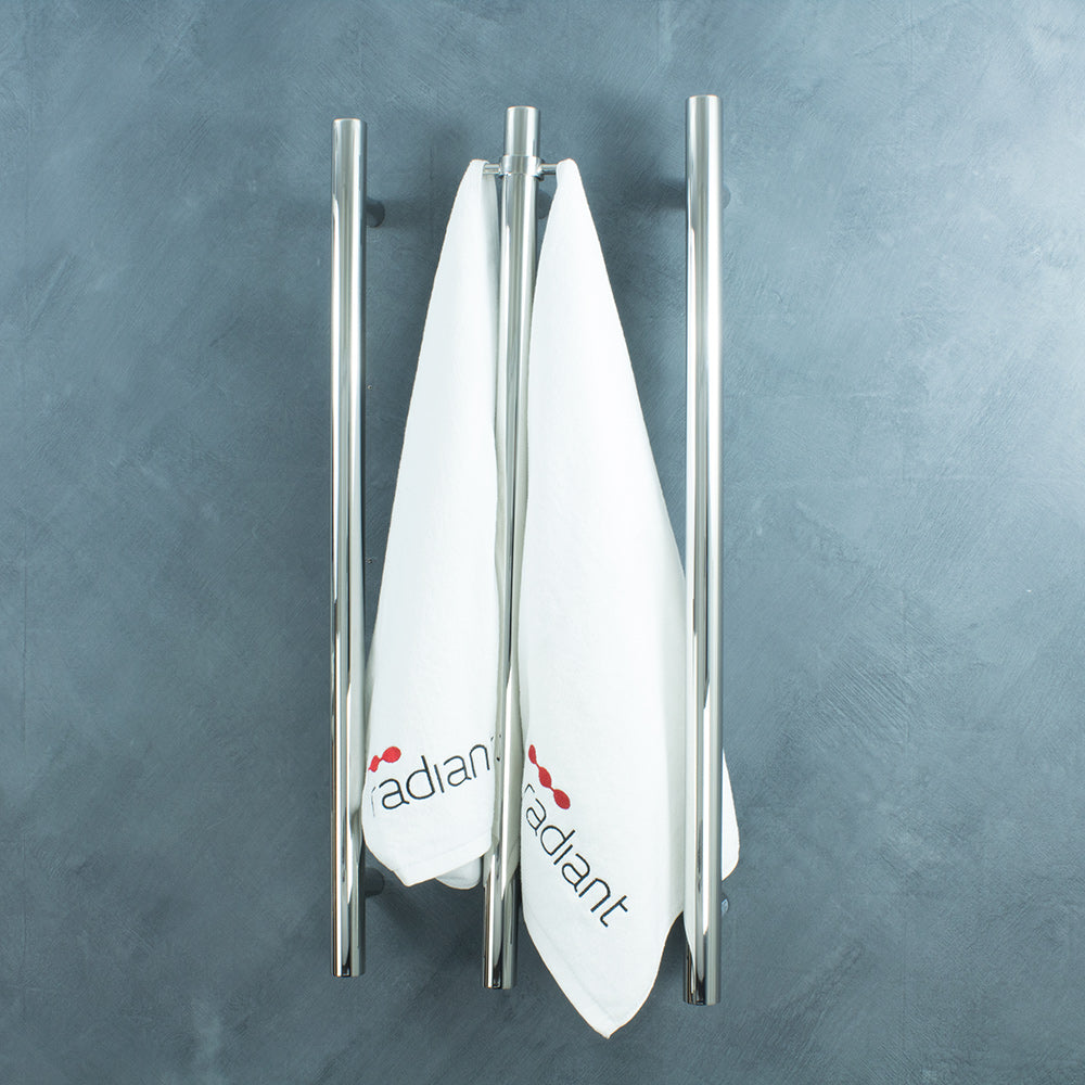 Radiant Single Vertical ROUND Bar NON-HEATED Towel Rail 950mm Tall - Various Colour Finishes