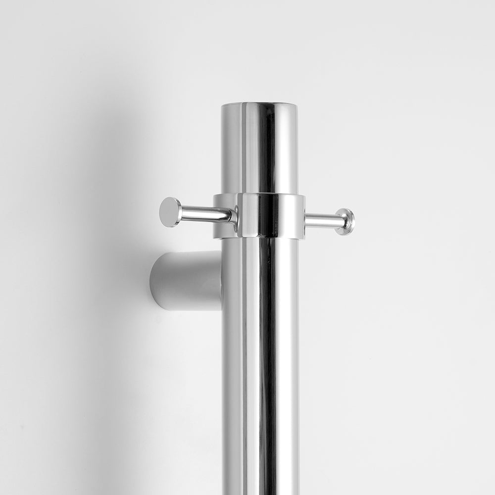 Radiant Vertical ROUND Bar Towel Rail - Multiple Bar and Hook Kits in Various Colours
