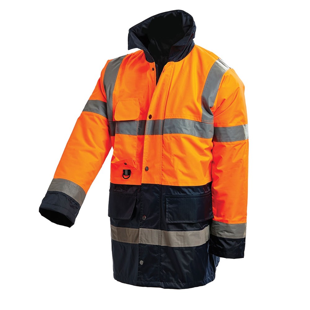 Hi Vis 2 Tone 3/4 Length Wet Weather Taped Jacket - 2 Colour Options in Various Sizes