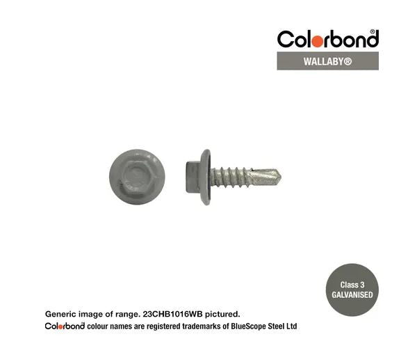 Macsim Hex Washer Face Self Drilling Galvanised PAINTED HEAD Screws - Box of 1000 - Various Sizes and Colours