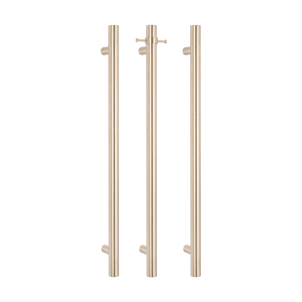 Radiant Vertical ROUND Bar Towel Rail - Multiple Bar and Hook Kits in Various Colours