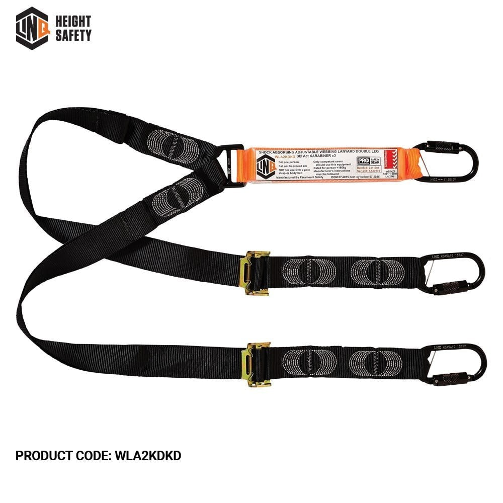 Linq Elite 2m Double Adjustable Lanyard - Made to Order