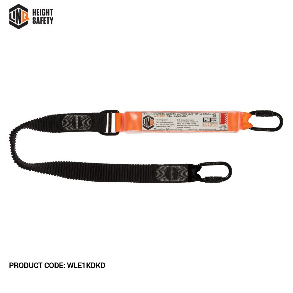 Linq Elite 1.85m Single Leg Elasticated Lanyards - Plus Hardware Made to Order