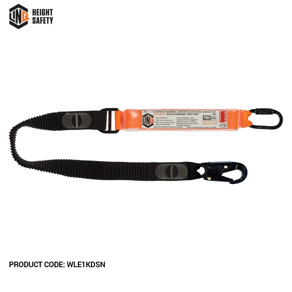 Linq Elite 1.85m Single Leg Elasticated Lanyards - Plus Hardware Made to Order