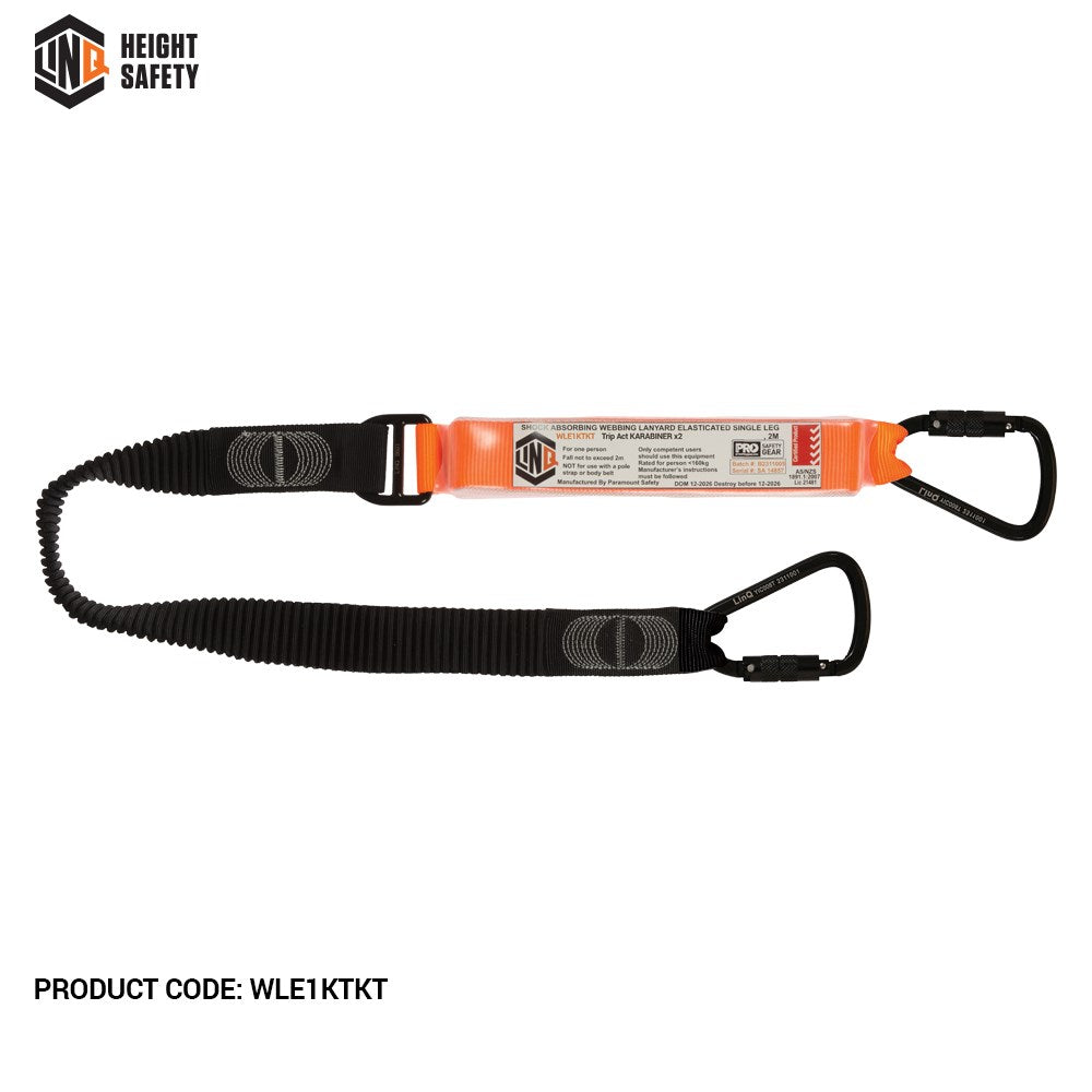 Linq Elite 1.85m Single Leg Elasticated Lanyards - Plus Hardware Made to Order