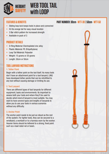 Linq Web Tool Tail with Loop - Pack of 3 in 2 Length Options