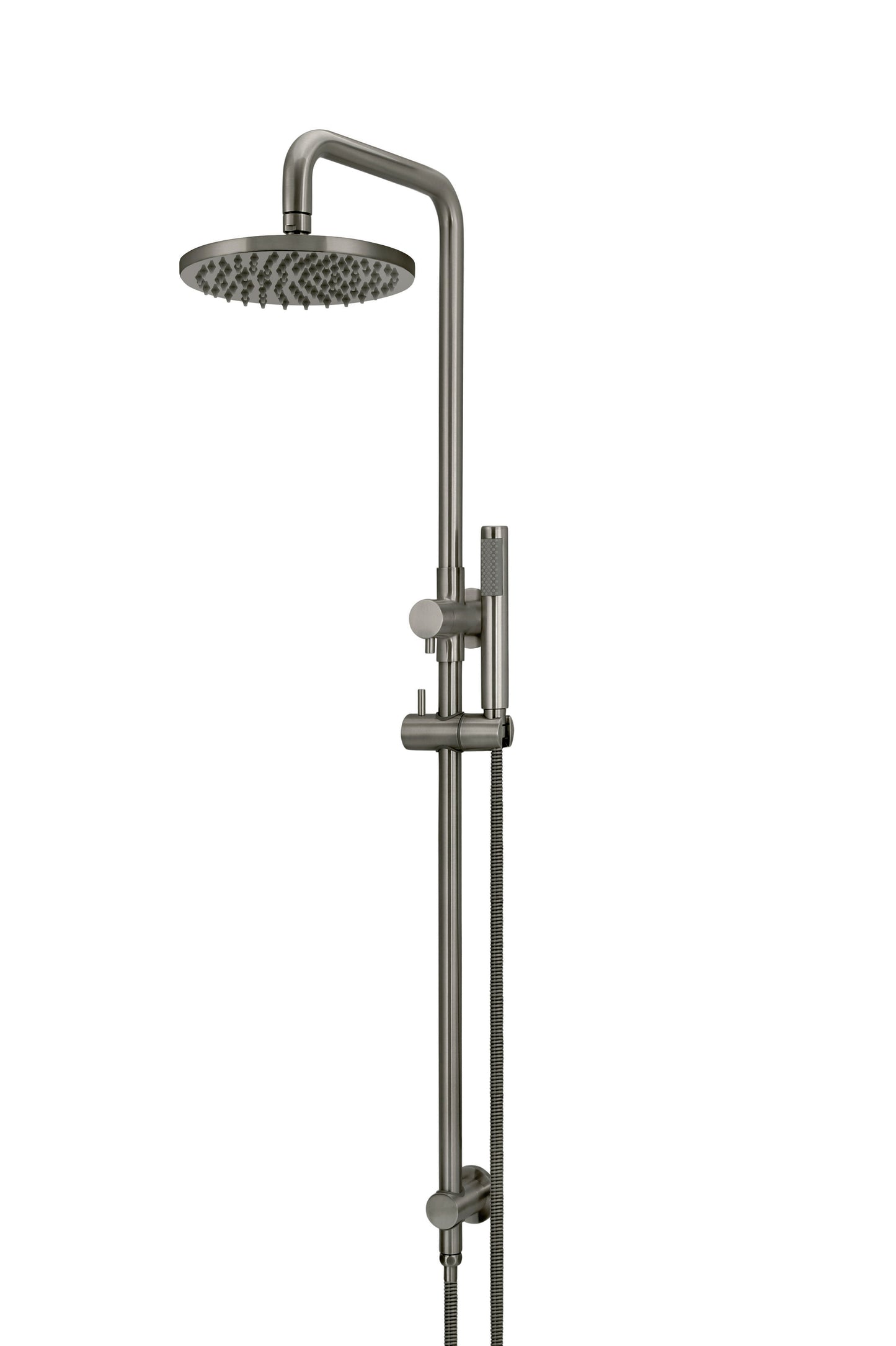 Meir Round Combination Shower Rail 200mm Rose + Single Function Hand Shower - Various Colour Finishes