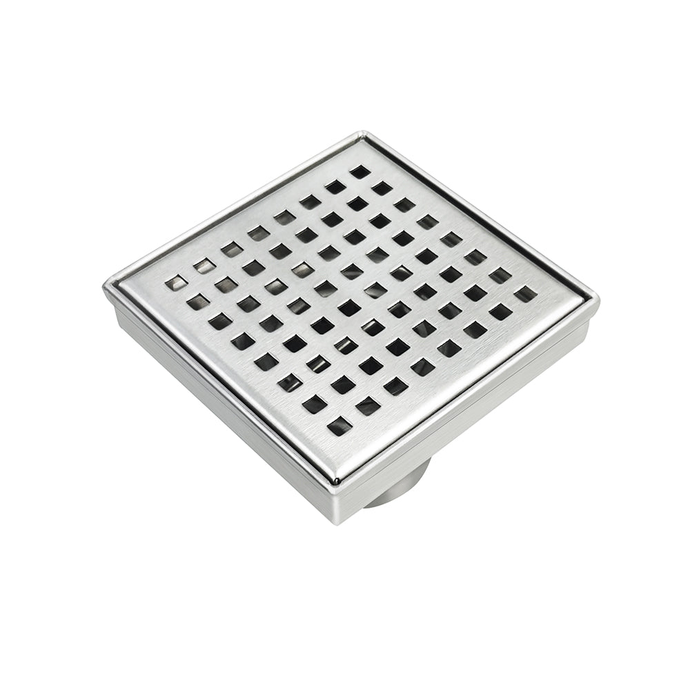 Radiant 316 Stainless Steel Square Patterned Floor Waste 100mm x 100mm - 3 Outlet Sizes