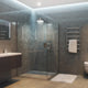 Bathroom with heated towel ladder